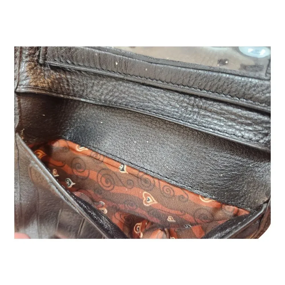 Brighton Bifold Wallet black brown silver medallion - Picture 8 of 10